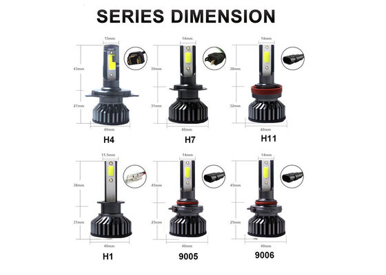 6500K H4 LED المصباح للسيارة