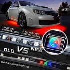 APP Bluetooth 60W Car أضواء تحت الوهج ، 2.5M Underglow Neon Lights Kit
