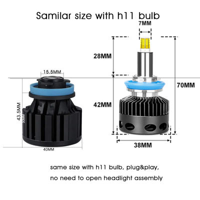 4000k 9005 4500lm لمبات الليزر الأمامية ، مصابيح الليزر H11