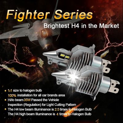 70W Fighter LED المصباح ، 3900lm H4 بقيادة ضوء لمبة للدراجات النارية