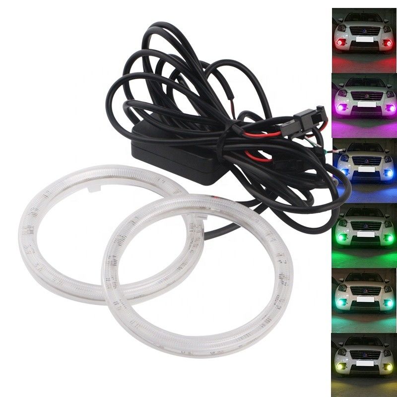 RGB السيارات الملونة LED هالو خواتم للمصابيح الأمامية ، 95mm عيون الملاك أضواء LED